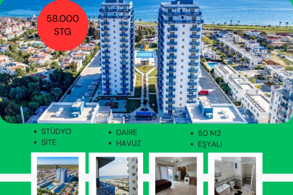 By Can Özker'den İskele Long Beach'te Denize 300 metre Tam Yatırımcı Dairesi