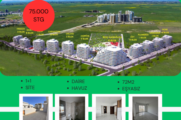 By Can Özker'den İskele Long Beach'de Oturuma Hazır Deniz'e 200 m 2. El Daire