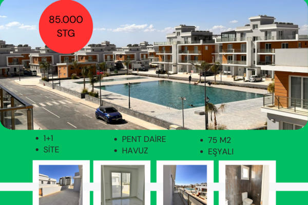 By Can Özker'den İskele Long Beach'de Deniz'e 600 Metre Mesafede, 2. El Penthause