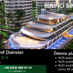 İskele Long Beach'te Deniz Manzaralı Residence Daireler