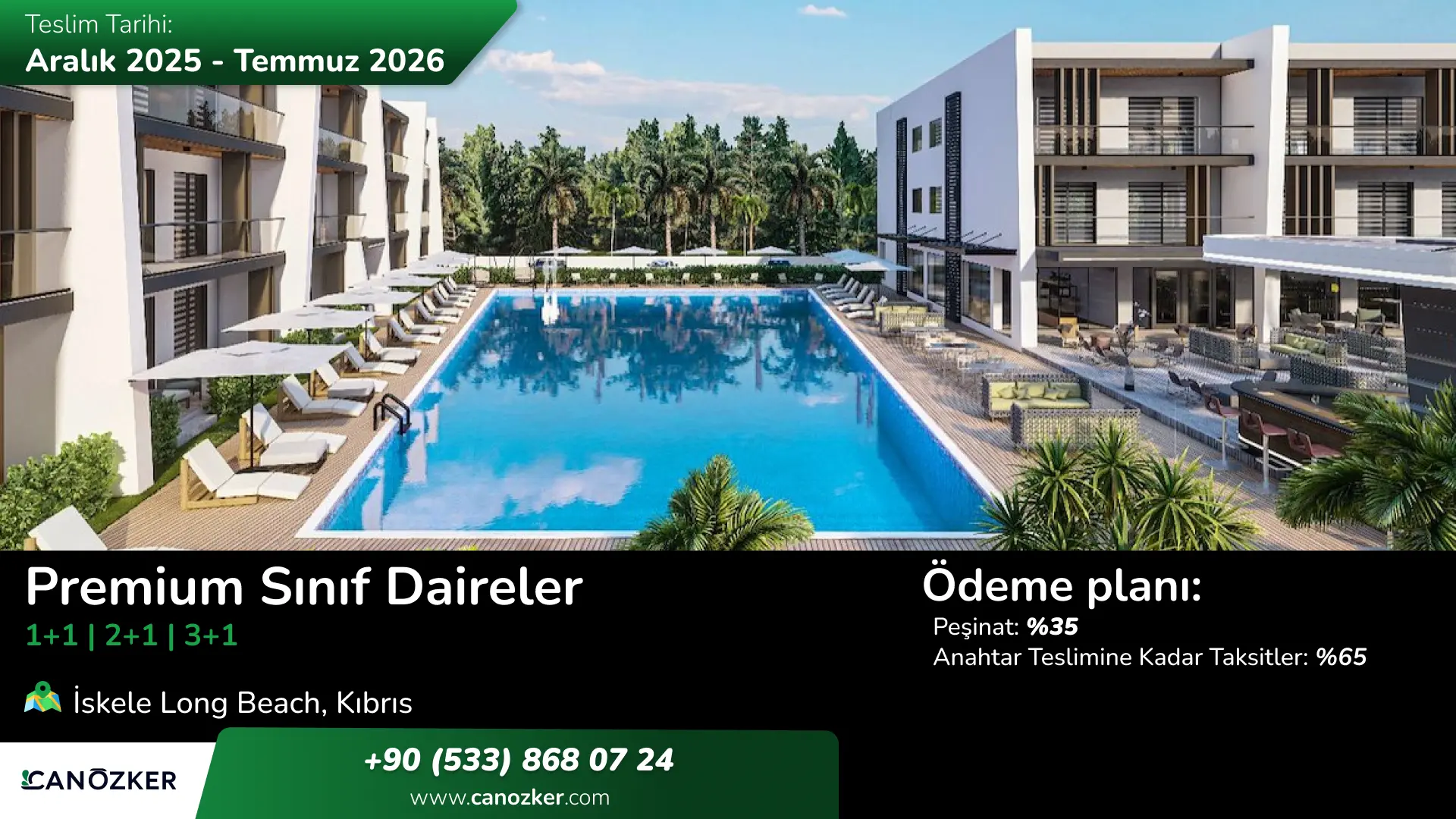 Karma yaşam konsepti sayesinde hem yıl boyu yaşama hem de sezonluk kiralamaya uygundur.